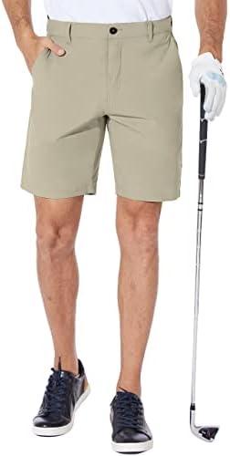 Пули машка стрии за голф шорцеви фустан рамен предниот хибриден 9 -инчен водоотпорен лесен сув сув чино случајно со џебови