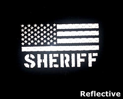 2x3.5 Рефлексивни шериф-лепенка американско американско знаме за тактички капачиња за капаци за спроведување на законот за спроведување