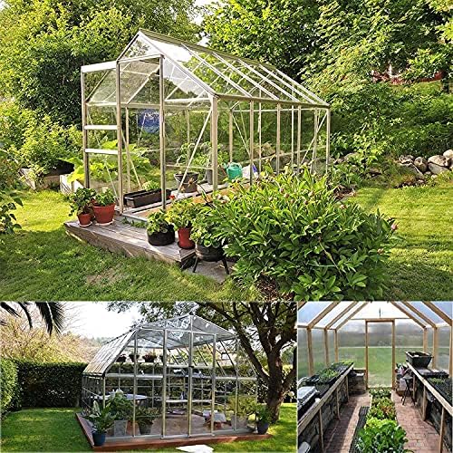 Јасна тарпаулин Покријте водоотпорна 2x1m, транспарентна стаклена градина, стаклена градина, тешки прекривки, армирани агли со громити, водоотпорна