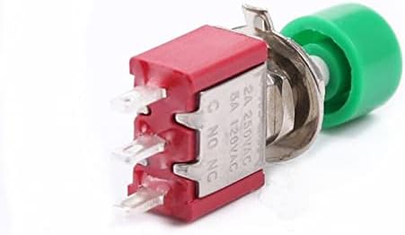 TPUOTI 1PCS AC 2A/250V 5A/120V 3 PIN SPDT Моментно копче на копчето PUSHBUTTON SWITCH 1 NO 1 NC