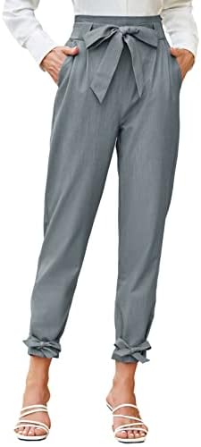Грејс Карин женски обични пантолони со високи половини со молив со џебови со лак-јазол за работа