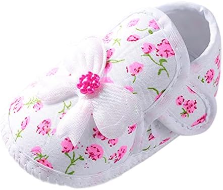 Бебе девојки меки чевли за деца за новороденчиња за деца, чевли за чевли, лак за принцези, сандали, куглани рамни сандали за девојчиња