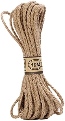 Jinyawei ефтино јаже 10meters јаже природен јута 6мм гроздобер рачно плетенка мадрам кабел коноп јажиња DIY фото wallид декорација подарок за завиткување