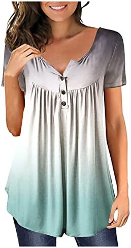 2023 летна модна маица за жени цветни врвови на туника да се носат со хеланки краток ракав против вратот со скриени кошули за