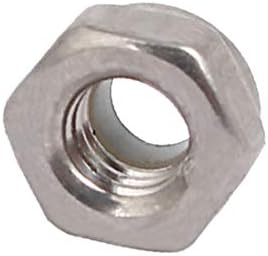 X-Gree M4 Thread Dia Dia Dianesties Nianesties Steeling Nilon Insert Lock Hex ореви 50 парчиња (Tuercas Hexagonales de Bloqueo Autoblocantes de