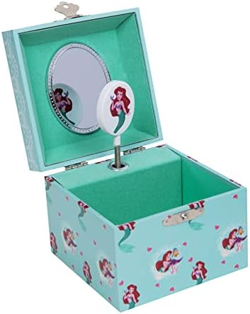 Среќни Домашни Работи Убава Сина Музичка Кутија За Накит Дизни Пепелашка-Совршена За Мали Деца - Официјално Лиценцирана Кутија За Спомен