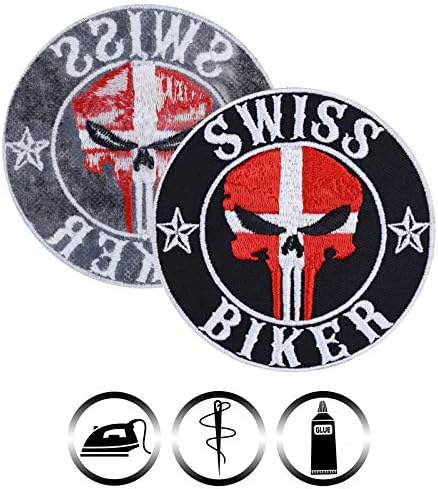 Швајцарски велосипедисти лепенка Шие на значка за сите ткаенини и кожа | Налепница за железо за лепенка за велосипедисти за моторцикл | Патче на знамето на Швајцари
