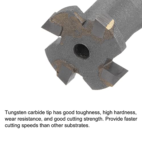 Uxcell T-Slot Milling Cutters, 3мм длабочина 16мм сечење диа 10мм Шанк Тунфрам карбид врв 4 флејти Т слот за крај на слот за не'рѓосувачки челик бакар алуминиум