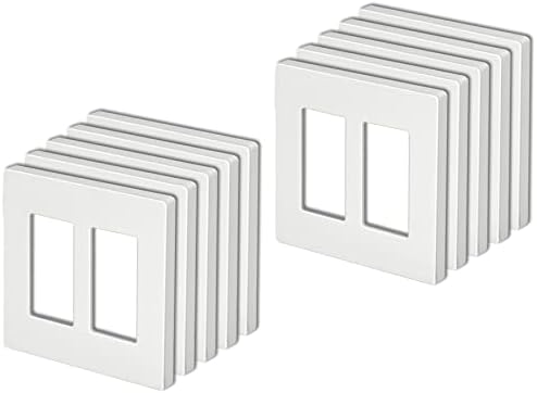 [10 пакет] Најдобро 2-банга USWP4 Бела серија без завртки wallидна плоча, украсен капак за излез, H4.69 ”x W4.73”, за прекинувач за светло, Dimmer, USB, GFCI, сад