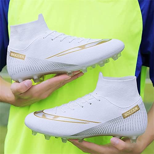 MFSH Unisex-Cleats Фудбалски чевли за Big Boy FG/AG со високи шилести фудбалски чевли за Younth Професионална тренинг тренерска трева