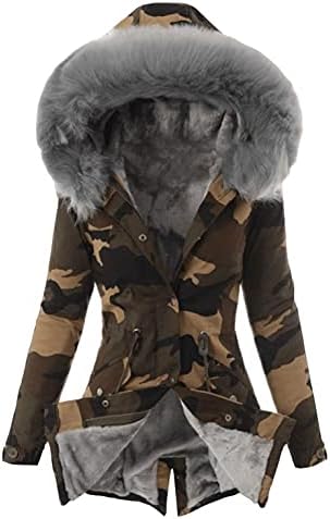 Зимски палта на Масбирд, женски палта Топла качулка со дебела облека со дебела јакна лабава руно преголема капена палто