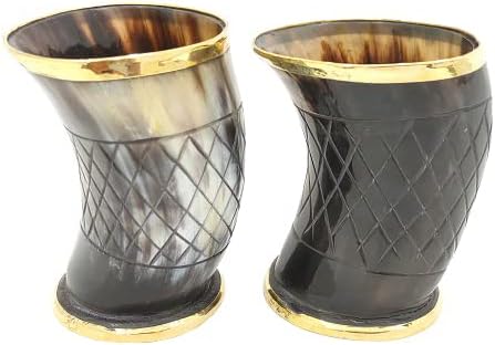 Квалитетни Домашни Занаети Автентични Викиншки Чаши За Пиење Рогови | Средновековни Инспирирани Садови За Пиење | Метално Стакло За