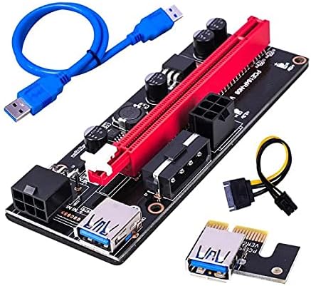 Конектори 60cm pci -e pcie riser 009 Express 1x to16x Extender PCI E USB Riser 009S GPU Двојна адаптер картичка SATA 15pin до 6pin за рудар за
