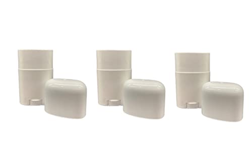 Бела овална контејнер за дезодоранси - празен - .50 унца - пластична цевка за пополнување на пресврт за дезодоранси на DIY - козметички