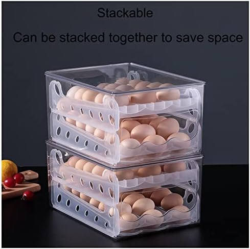 Диспензерот за јајца од лубеница за фрижидер - 36 брои држач за тркалање јајце за ладилница за складирање на јајца за чување јајца за фиока