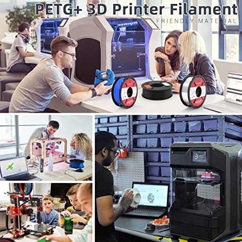 Actimeme Petg+ Филамент 1,75мм, 3Д филамент за печатење за 3Д печатачи, PETG+ 3D филамент за печатач, димензионална точност +/- 0,02 mm, 3 ролни од 1 кг лаптоп - транспарентен