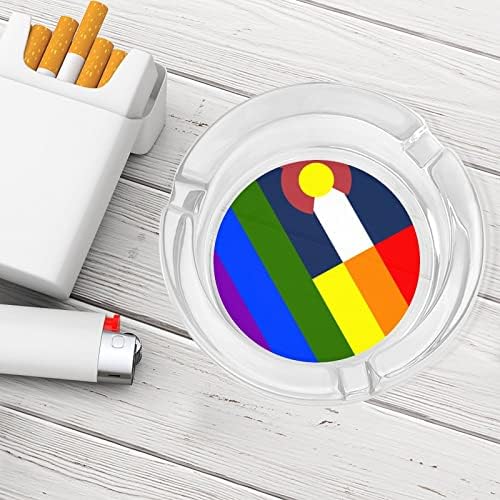 Геј гордост Колорадо знаме цигари стакло од пепелници во тркалење на држач за пушење на пепел за дома хотелска маса Топ декорација