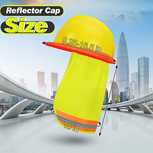 JOYYANGFANG HI Vis Sun Sun Sund Shade Висока видливост Сонцето на вратот на вратот Висока дизајн на рефлективни ленти за целосна облога тврда капа материјал материјал лесен за диш?