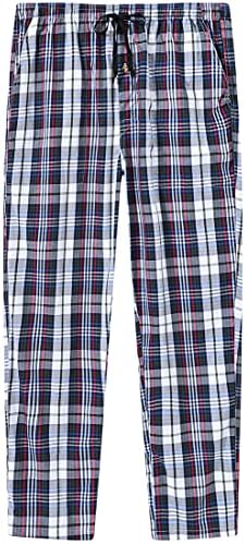 Мофиз Машки Памучни Пижами Панталони Карирани Пижами За Спиење Долни Панталони Дневна Врвка За Влечење Летаат