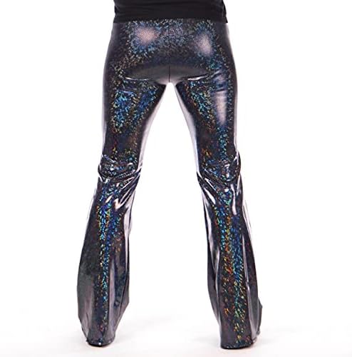 Револвер Мода / Фунстигатори Фестивал Облека: Машки Холографски Разгорени Диско Панталони За Нозе - Направени Во САД