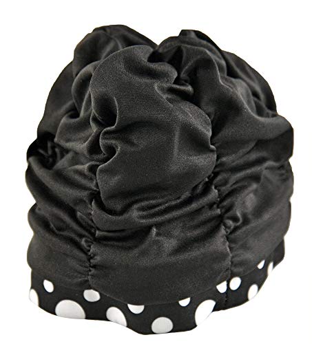 Дома-x Полка точка суво капаче, црна водоотпорна капа за туширање за жени, еластична коса за коса-една големина