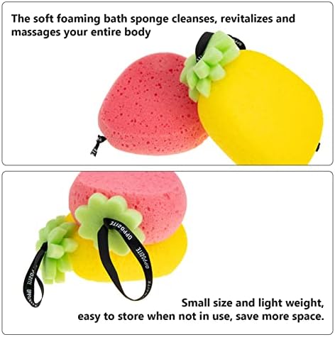 Природен сунѓер овошје пенато сунѓерско тело чистач на тело: 2 парчиња деца цртан филм овошје форма туш сунѓер за миење на телото