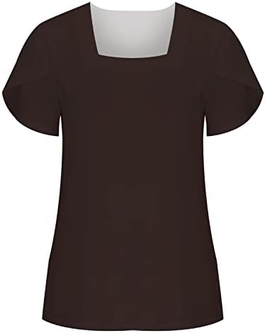 Пролет &засилувач; Летни Врвови За Жени 2023 Модна Блуза Обични Врвови Стоечка Јака Печатење Ливчиња Маици Со Кратки Ракави