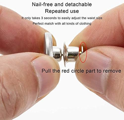 Пинови за копче за фармерки за замена од 17 мм копчиња Jeanан, без шип копче за одвојување на копчето за панталони, отстранливи метални