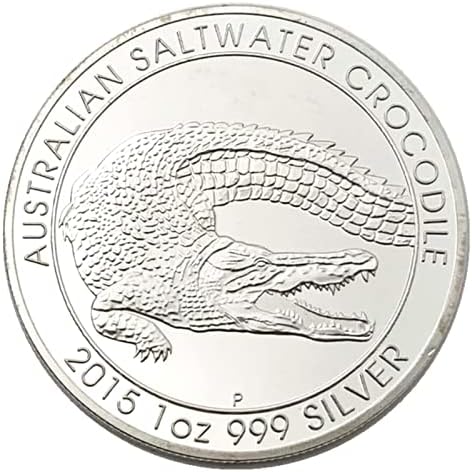 2015 Австралиски Животински Монети Крокодил Сребрена Колекција Медали Занает Врежана Монета Исклучителна Комеморативна Монета