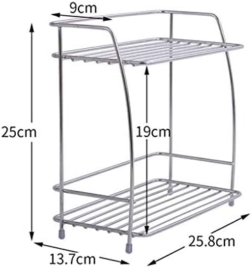 Домашни Полици JYXCOSHELF, Складирање На Решетката За Одвод, Кујнски Материјали Монтирани Од Нерѓосувачки Челик Двослојна Полица