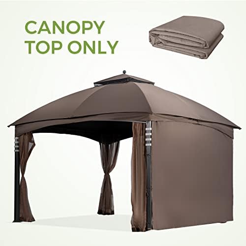 Easylee 10x12 Gazebo Заменска крошна, двојно теирско сончево полиестер Полиестер мек горен капак 10'x12 'Газебо GF-12S004B-1