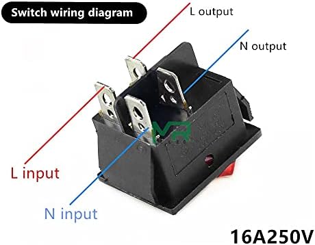 Akde KCD4 Rocker Switch Onf-Off 2 Позиција 4 пинови/6 пина Електрична опрема со светло прекинувач за прекинувач за прекинувач за прекинувач