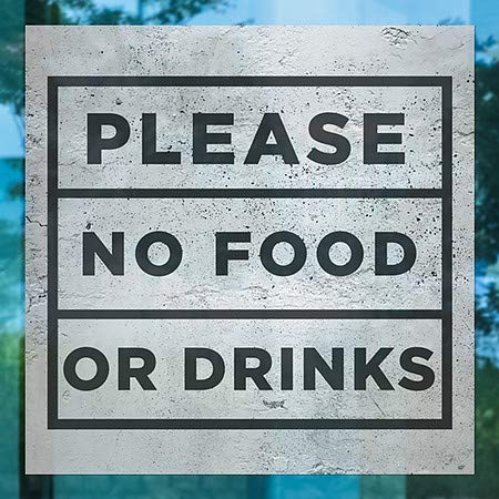 CGSignLab | Ве Молиме Без Храна или Пијалоци-Основни Сиви Прозорец Прицврстување | 12x12