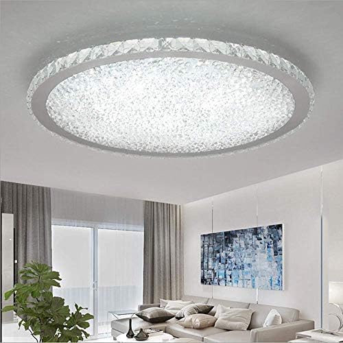 Ladiqi Crystal Round LED Flush Flush Mount Failing Light Luxury модерна блиску до таванот светло затворен лустер за осветлување
