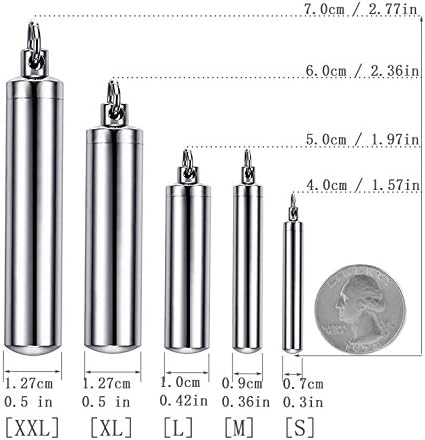 Хзман Капсула Приврзок Ѓердан Нерѓосувачки Челик Кремирање Урна Накит Пепел, 5 големини