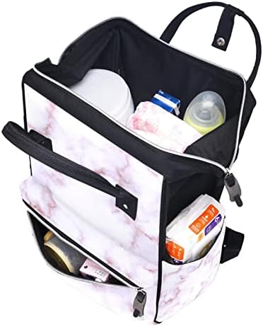 Пинк мермерна торба за пелена ранец бебе бебето, менување торби со повеќе функции, торба за патување со голем капацитет