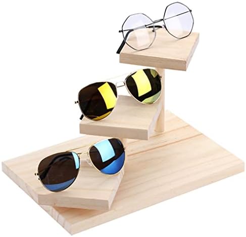 Кутија за накит 3-Слоеви Очила Од Цврсто Дрво Полица За Прикажување Очила За Сонце Решетка За Накит Решетка Оптичар Дисплеј Реквизити