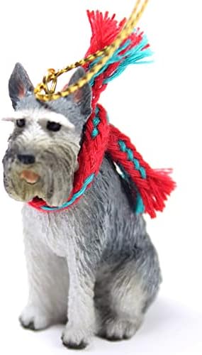 Концепти за разговор Schnauzer Tiny Miniature Еден Божиќен украс гигант Греј - прекрасен!