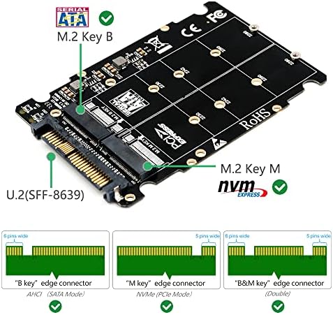 TOPTEKITS SFF-8639 NVME U.2 до NGFF M.2 M Key & B клуч SSD адаптер за 2280 2260 2242 2230 SSD, не SATA интерфејс