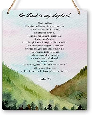 Библиски стих Псалм 23 Господ е мојот пастир од дрво плакета знак христијанско списание што виси дрвен знак домашен декор за крштевање