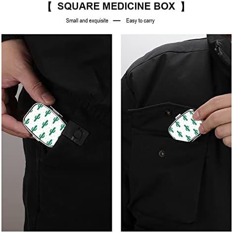 Пилула кутија Зелената самовила за таблети во форма на плоштад во форма на плоштад, преносен пилум за витамин контејнер, држач