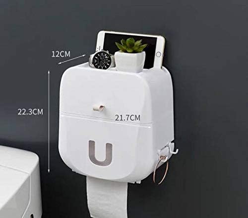 Држач за тоалети на тоалетна хартија FXBZA, држач за тоалети со wallидови со држач за тоалети за складирање без дупчење за кујна-сива