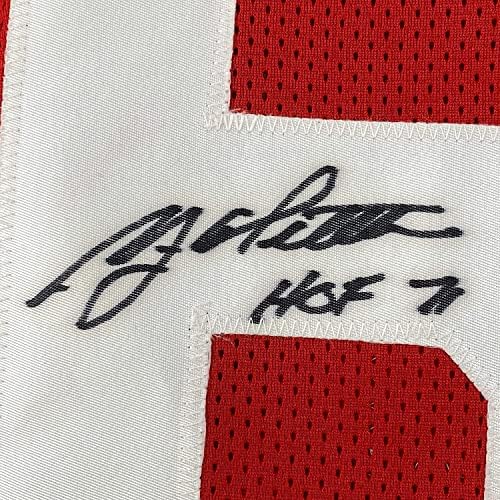 Рамка за автограмиран/потпишан Ya Y.A. Tittle 33x42 HOF 71#64 San Francisco Red Football Jersey JSA COA