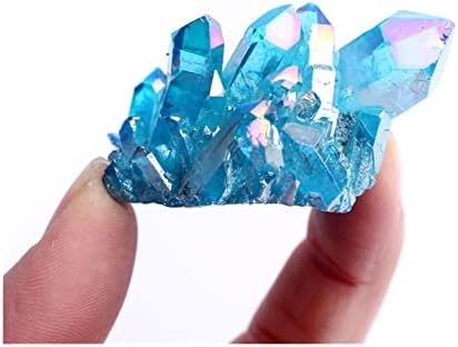 Laaalid xn216 1pc Ново небо сино електроплетирана кристална кварц примерок за електро -плочки за кристални кластери декорација за лекување природно
