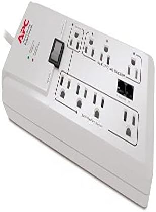APC P8GT 8 продажни места 120V заштеда на електрична енергија/канцеларија SurgeArrest со телефонска заштита бело