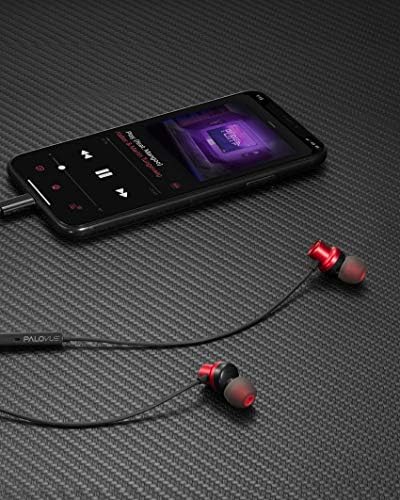 Слушалки за молња на Палово, магнетски слушалки во уво MFI Сертифицирани ушни уши со MIC контролер компатибилен со iPhone 14 13 12 11 Pro Max X XS Max XR iPhone 8 P iPhone 7 P Earflowplus Metallic Red