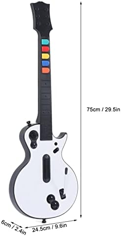 Wii Guitar Hero, 5 Button Wireless 2.4G USB Port Guitar Hero Controller за Guitar Hero Wii и Rock Band со лента за приклучок и Play Support PC и за PS3