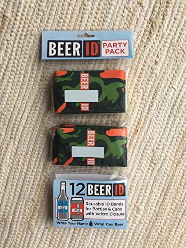H2O ID бендови: Воведува лична карта за пиво 12 бенд Камуфлажа за печатење Пакет за еднократно лични карти за лична карта за персонализирање и етикетирање на пијалоци:
