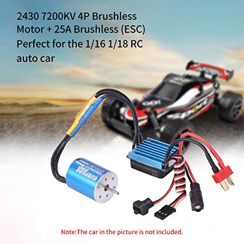 Youqukeji 2430 7200KV 4P мотор без четка без четка со 25A Controller ESC ESC ESC за 1/18 1/16 RC CAR Truck