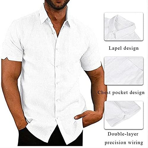 Beuu кошули за мажи цврста боја лапел јакна за машко копче со кратки ракави со кратки ракави надолу од кардиган случајни лабави врвови